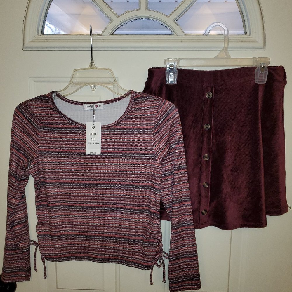Girls Top and Skirt set Size XL